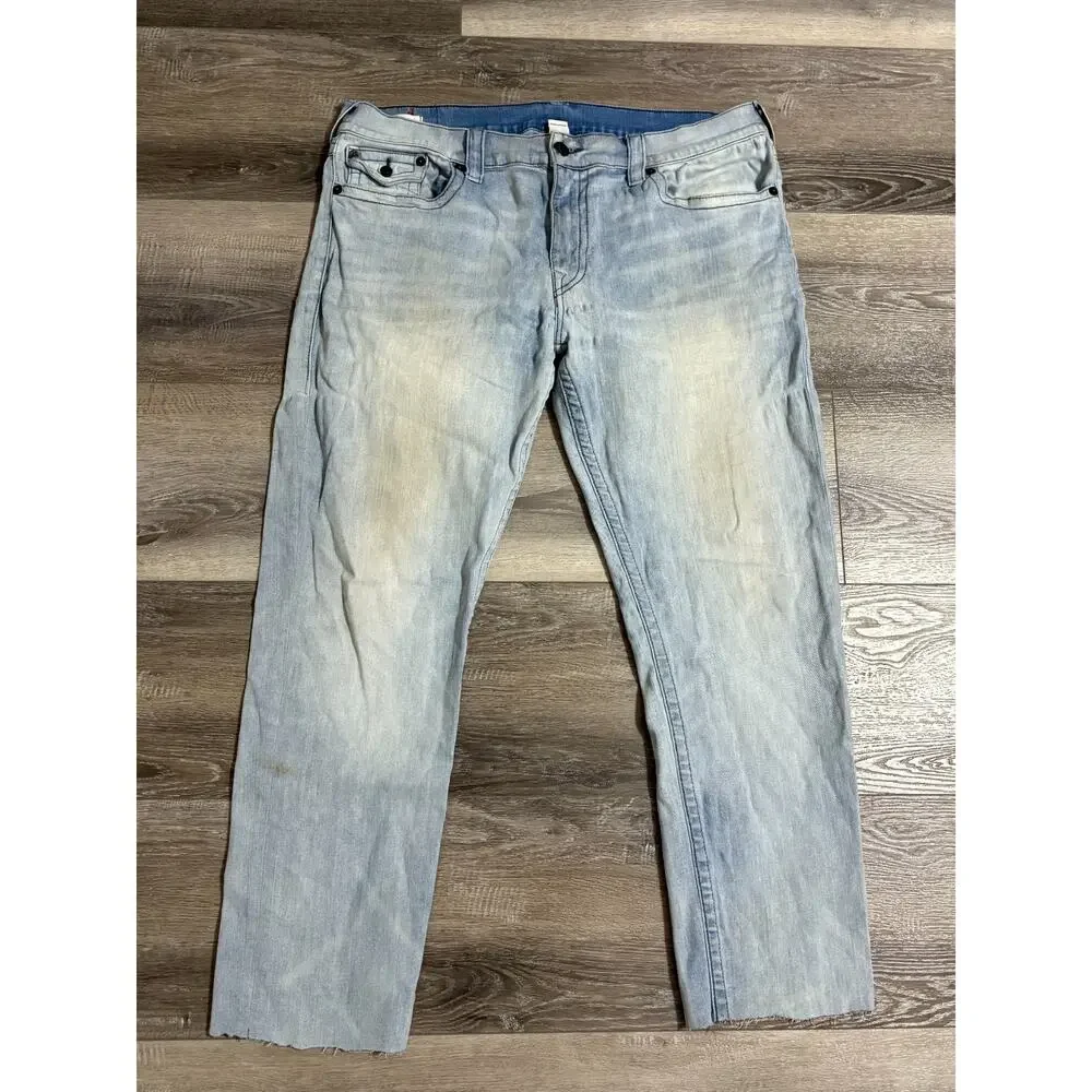 True Religion Light Wash Geno Relaxed Slim Jeans Retro Y2K Skater - Men’s 40x30
